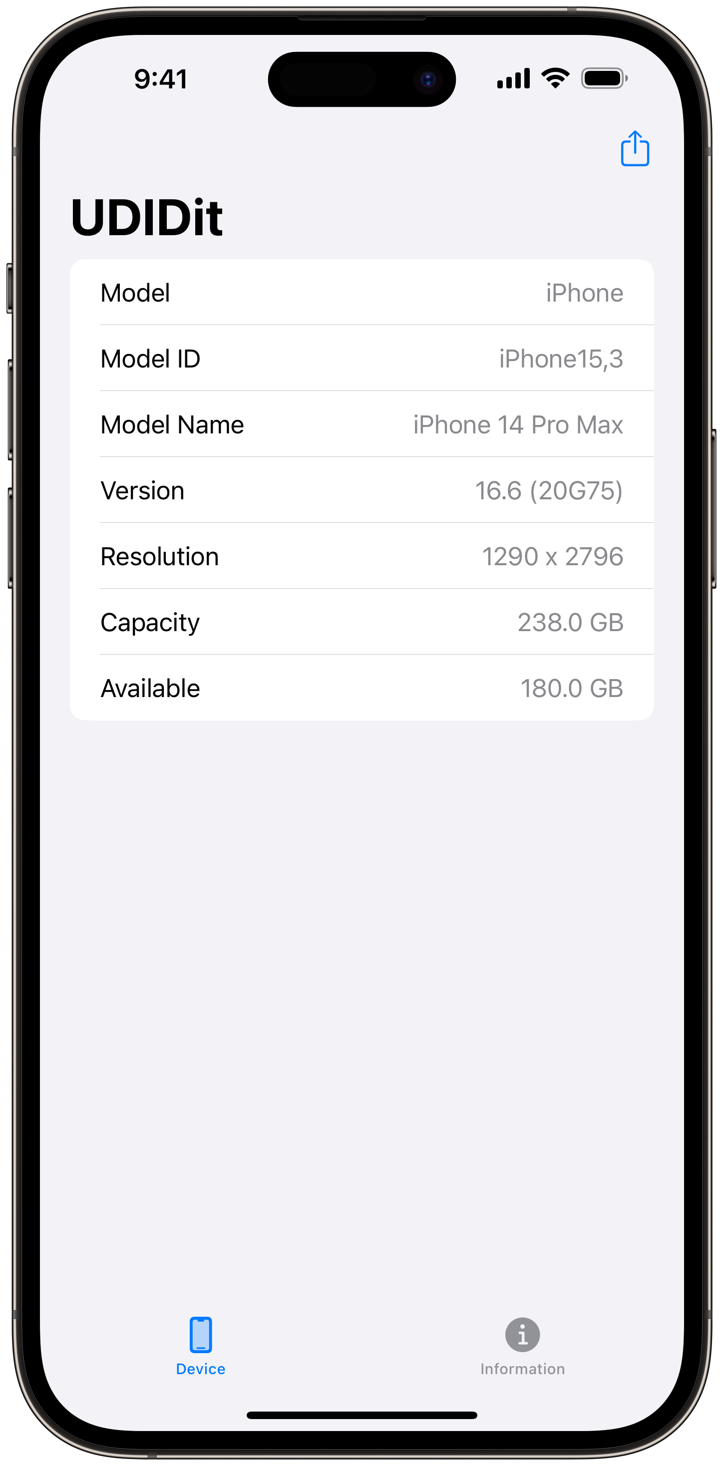 UDIDit - Device Information