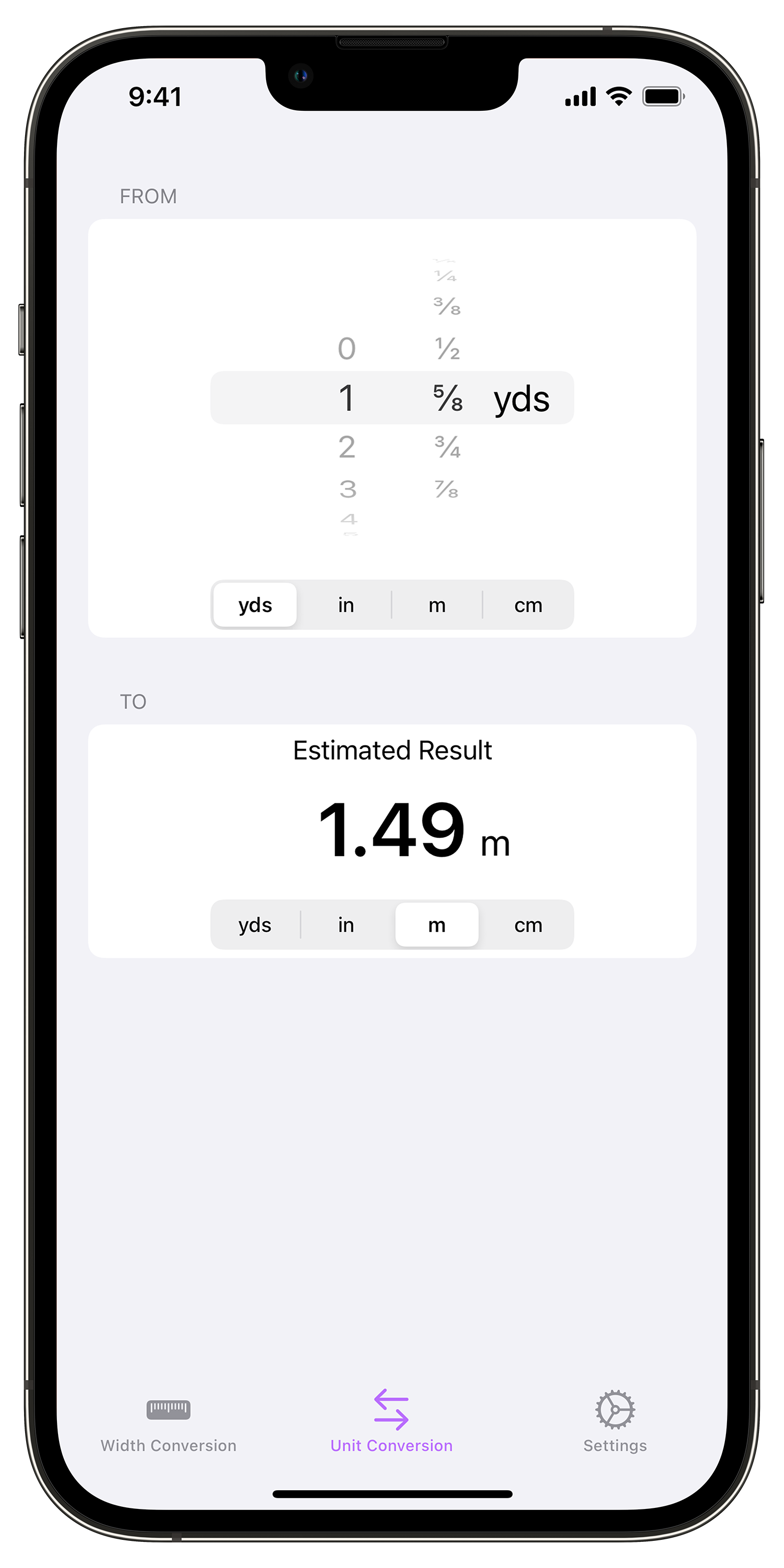 Yardage Calc 2 - Unit Conversion